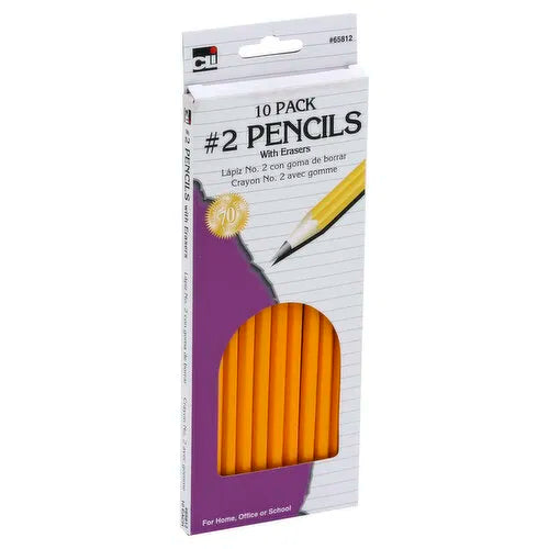 #2 Pencil W/Eraser 10Pack