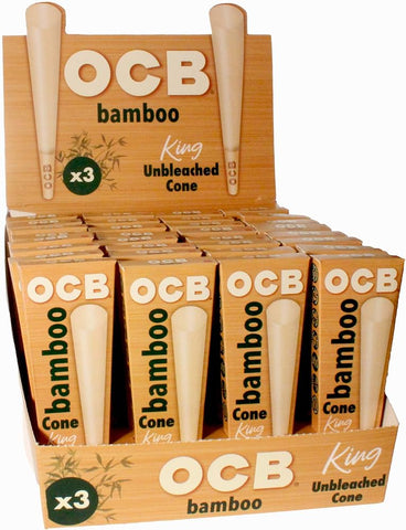 OCB Bamboo Unbleached Cone: King Size (3 Pack)