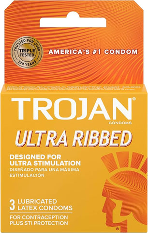 Trojan Ultra Ribbed 3's