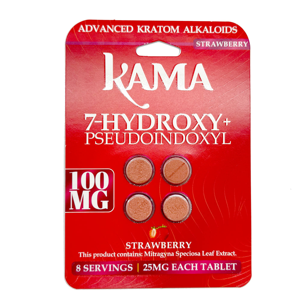 Kama Red 100MG: 7-Hydroxymitragynine 4's - Strawberry (10CT)