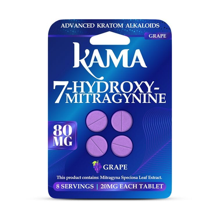 Kama Blue 80MG: 7-Hydroxymitragynine 4's - Grape (10CT)