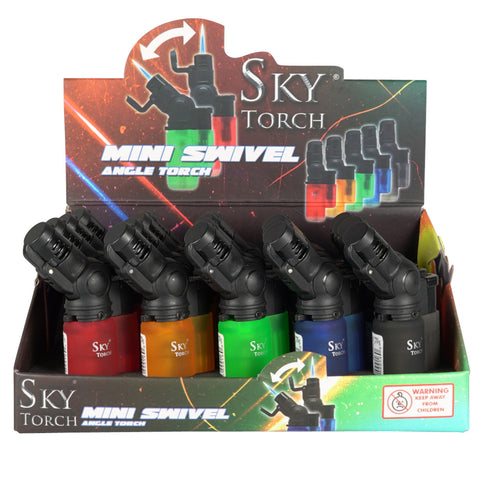 Sky Torch Lighters: Mini Swivel Angle - SK605SV (20CT)