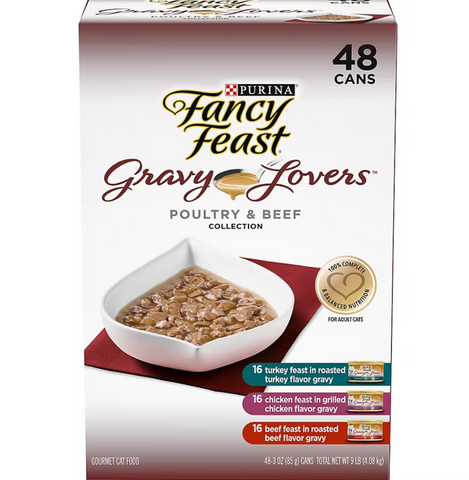 Purina Fancy Feast Cat Food: Gravy Lovers Poultry & Beef (48CT)
