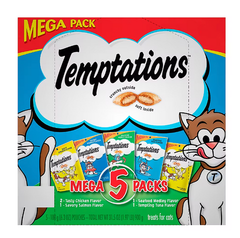 Whiskas Temptations Mega Cat Treats (5CT)