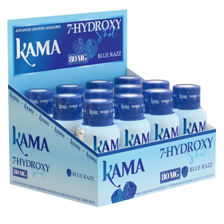 Kama Extract Shot 80MG: 7-Hydroxymitragynine - Blue Razz (12CT)
