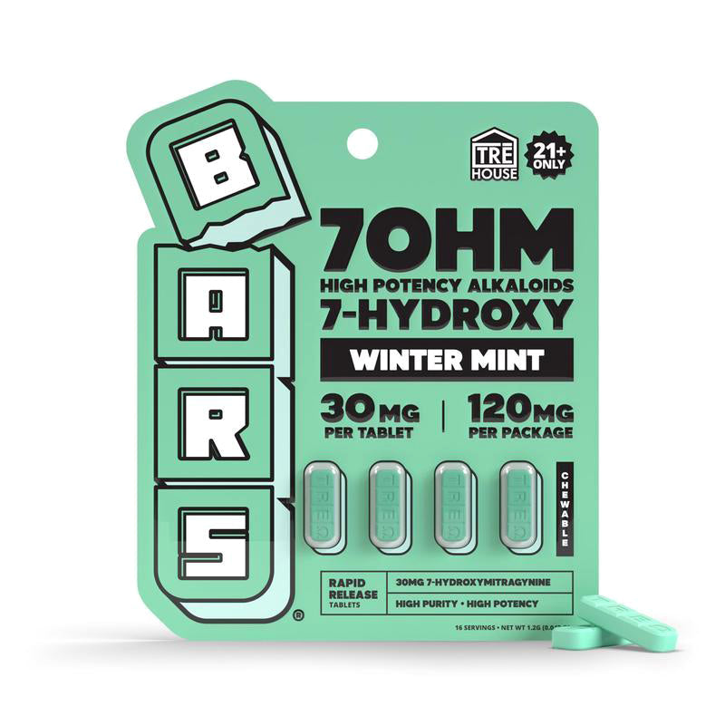Tre House 7-Hydroxy Bars 120MG: Winter Mint (10CT)