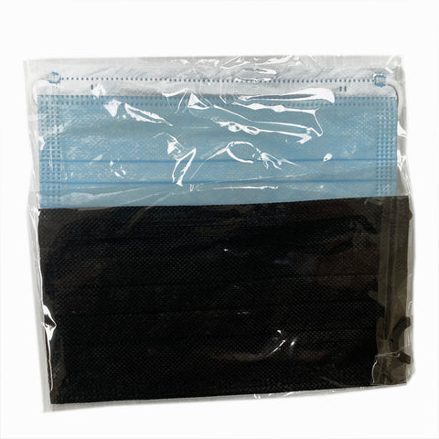 Three Ply Disposable Mask - Individually Packed | Black/Blue
