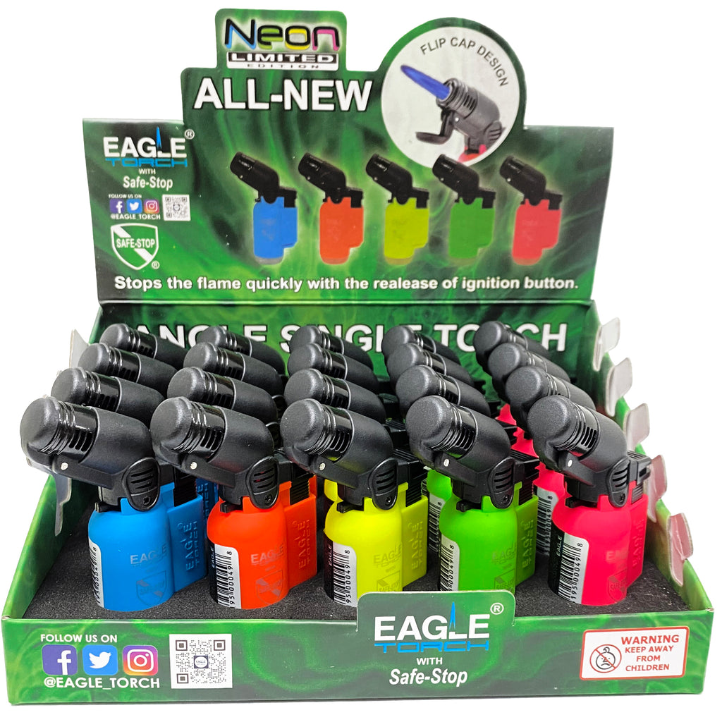 Eagle Torch Lighters: Mini Angle Neon - PT116BN (20CT)