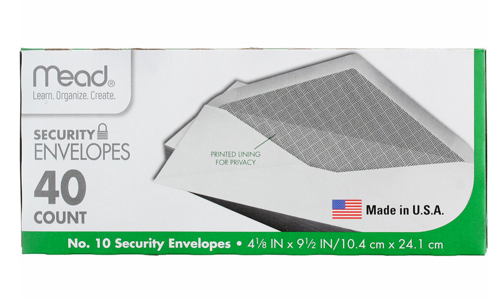 Mead Security Envelopes - Size 10 (40CT)