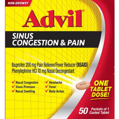 Advil Sinus Congestion & Pain Loose Box 50CT