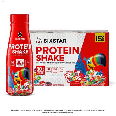 Six Star Protein Drink: Fruit Loops (15CT)