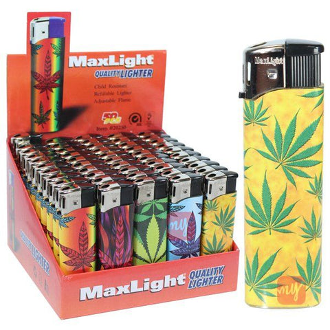 Maxlight Electronic Lighter: Leaf Design (50CT)