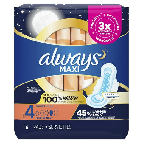 Always Maxi: Overnight (Size 4) - 16's