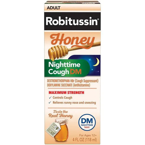 Robitussin Night Time Max DM 4oz - Honey