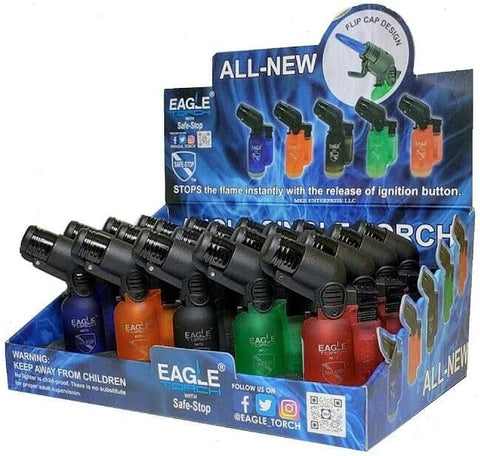 Eagle Torch Lighters: Mini Angle Solid Colors - PT116B (20CT)