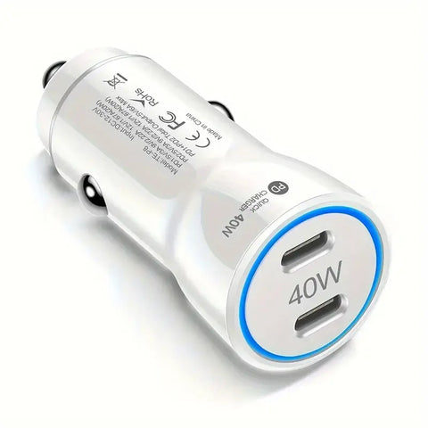 PD Dual Type-C Car Charger 40W