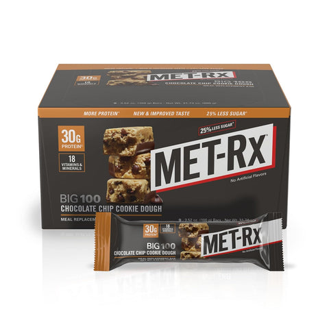 MET-RX Protein Bars: Chocolate Chip Cookie Dough (9CT)