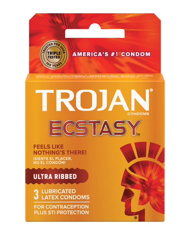 Trojan Ultra Ribbed Ecstasy 3's (6CT)