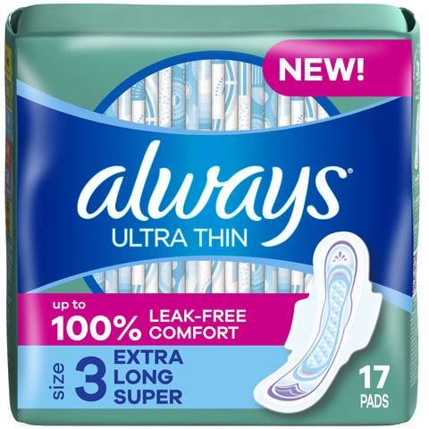 Always Ultra Thin: Extra Long Super (Size 3) - 17's