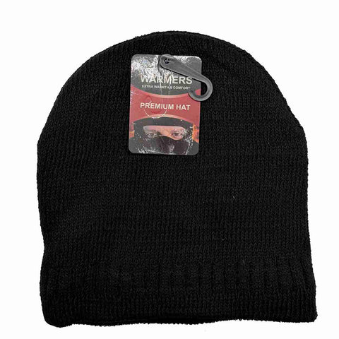 Warmers: Solid Black Fur Hat #35