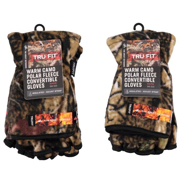 Trufit: Camo Fleece Convertible Gloves (12CT)