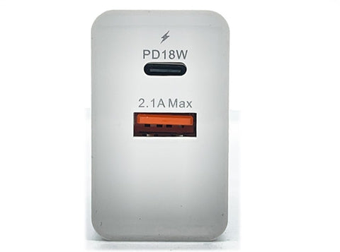 PD Dual Wall Charger: Type-C & USB-A
