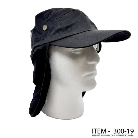 Fishing Baseball Cap: Solid Colors W/Neck Cover - 300-19 (12CT)