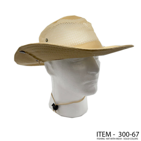 Fishing Hat: Solid Colors W/Mesh - 300-67 (12CT)