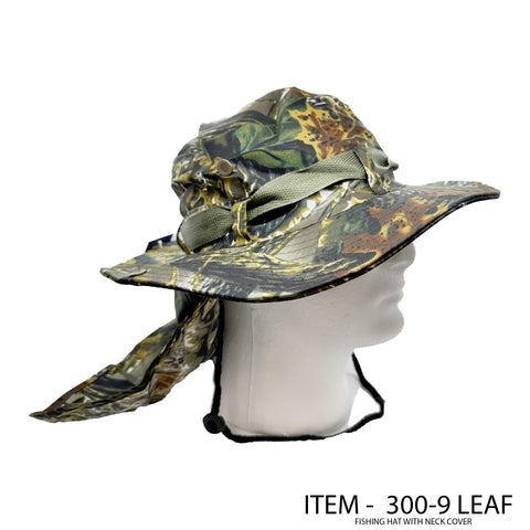 Fishing Hat: Camo Leaf W/Neck Cover - 300-9LEAF (12CT)