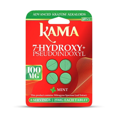 Kama Red 100MG: 7-Hydroxymitragynine 4's - Mint (10CT)