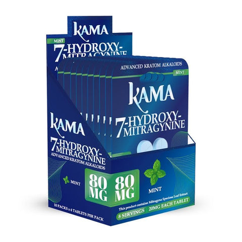 Kama Blue 80MG: 7-Hydroxymitragynine 4's - Mint (10CT)