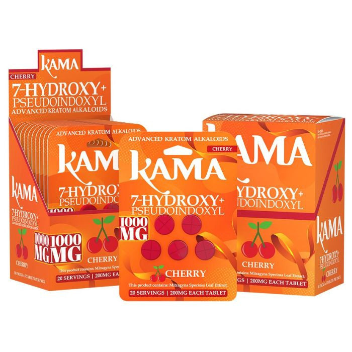 Kama 1000MG: 7-Hydroxymitragynine 4's - Cherry (10CT)