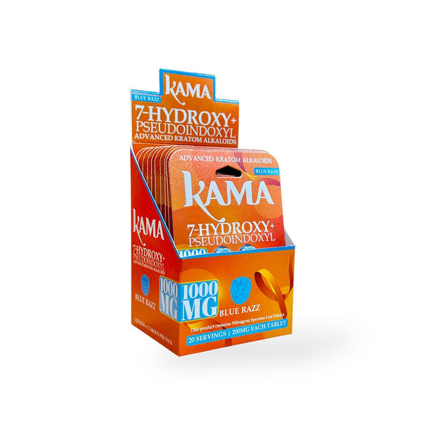 Kama 1000MG: 7-Hydroxymitragynine 4's - Blue Razz (10CT)