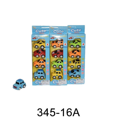 Cute Cartoon Pull Back Car Set 4's