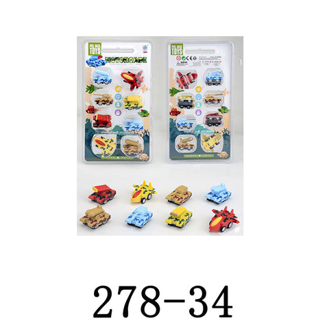 Pull Back Motor Vehicle Set 8's - #278-34