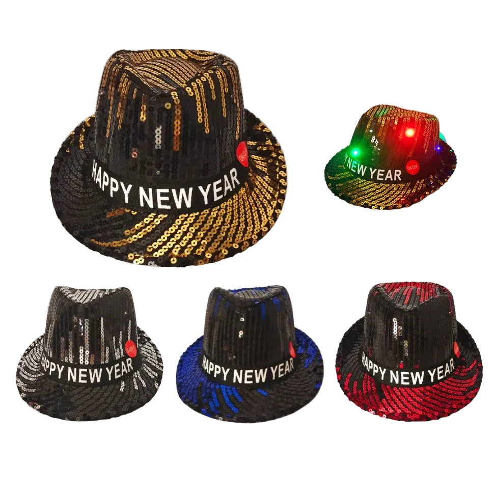 Lighted Hat: Beaded Fedora (12CT) - NY22