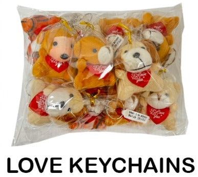 Cute Animal Love Heart Keychain (12CT)