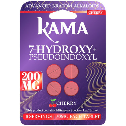 Kama Purple 200MG: 7-Hydroxymitragynine 4's - Cherry (10CT)