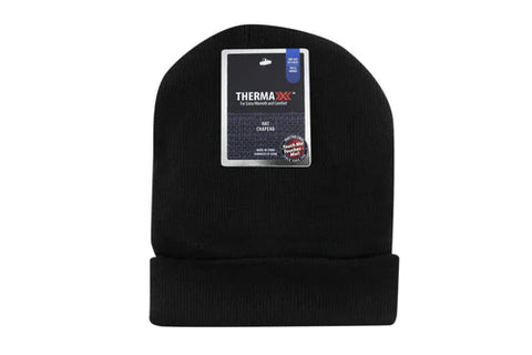 Thermaxxx Winter Hat: Beanie Black Hat Fur (12CT) - 10038