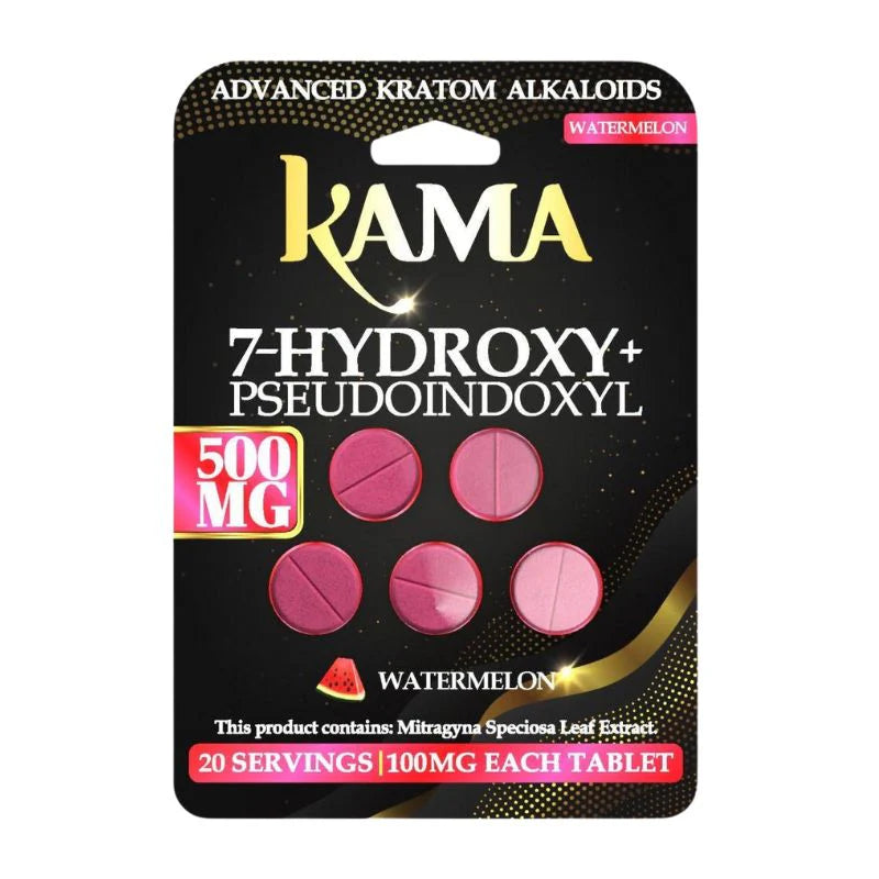Kama 500MG: 7-Hydroxymitragynine 4's - Watermelon (10CT)
