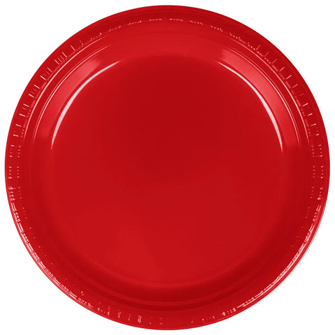Plastic Red Plate 9"