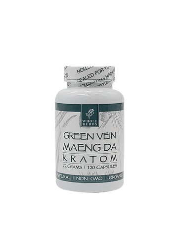 Whole Herbs Bottles: Maeng Da Green Vein - 120 Capsules | 72 GMS