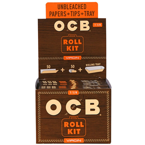 OCB Virgin Roll Kit: 1-1/4 (Papers + Tips + Tray)