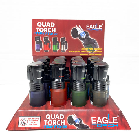 Eagle Torch Lighters: Straight Quad Torch - PTQ100 (12CT)