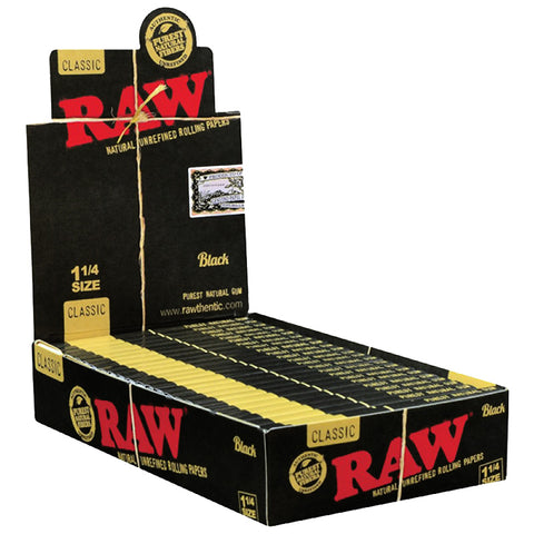 Raw Classic Black 1-1/4 (24CT)
