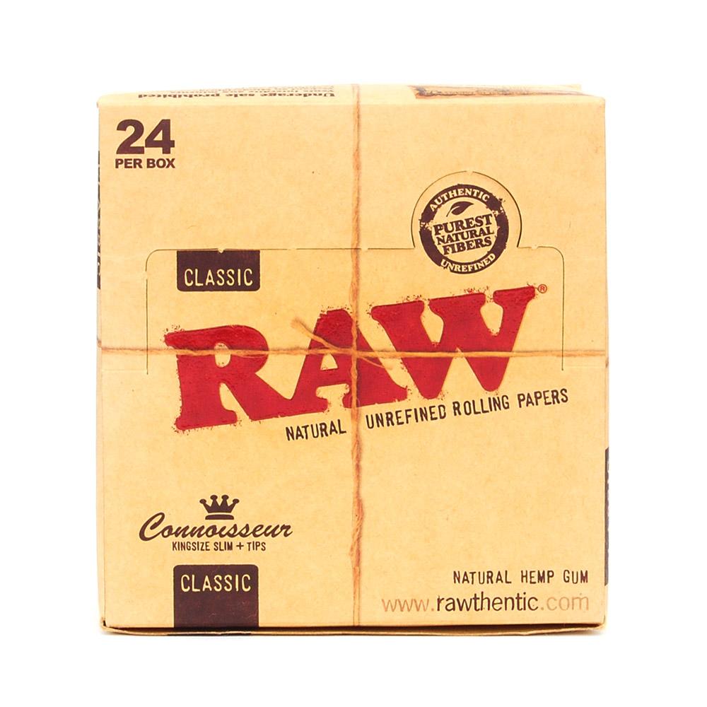 Raw Classic Connoisseur King Size Slim + Tips (24CT)