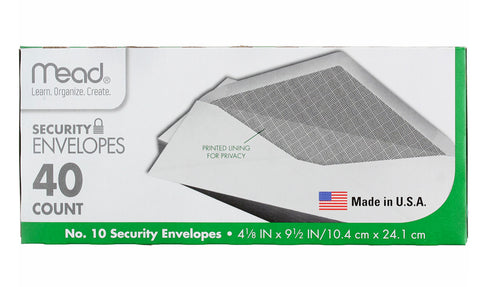 Mead Security Envelopes - Size 10 (40CT)